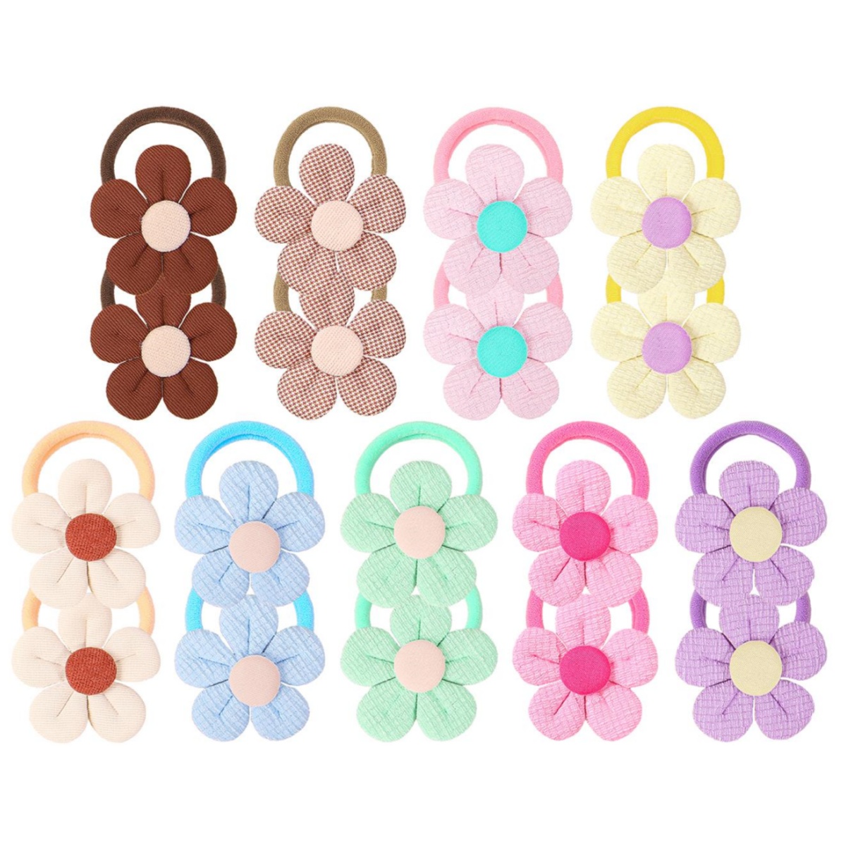 Travel Accessories For Kids - 18pcs Sunflower Hair Ties Kids Girls